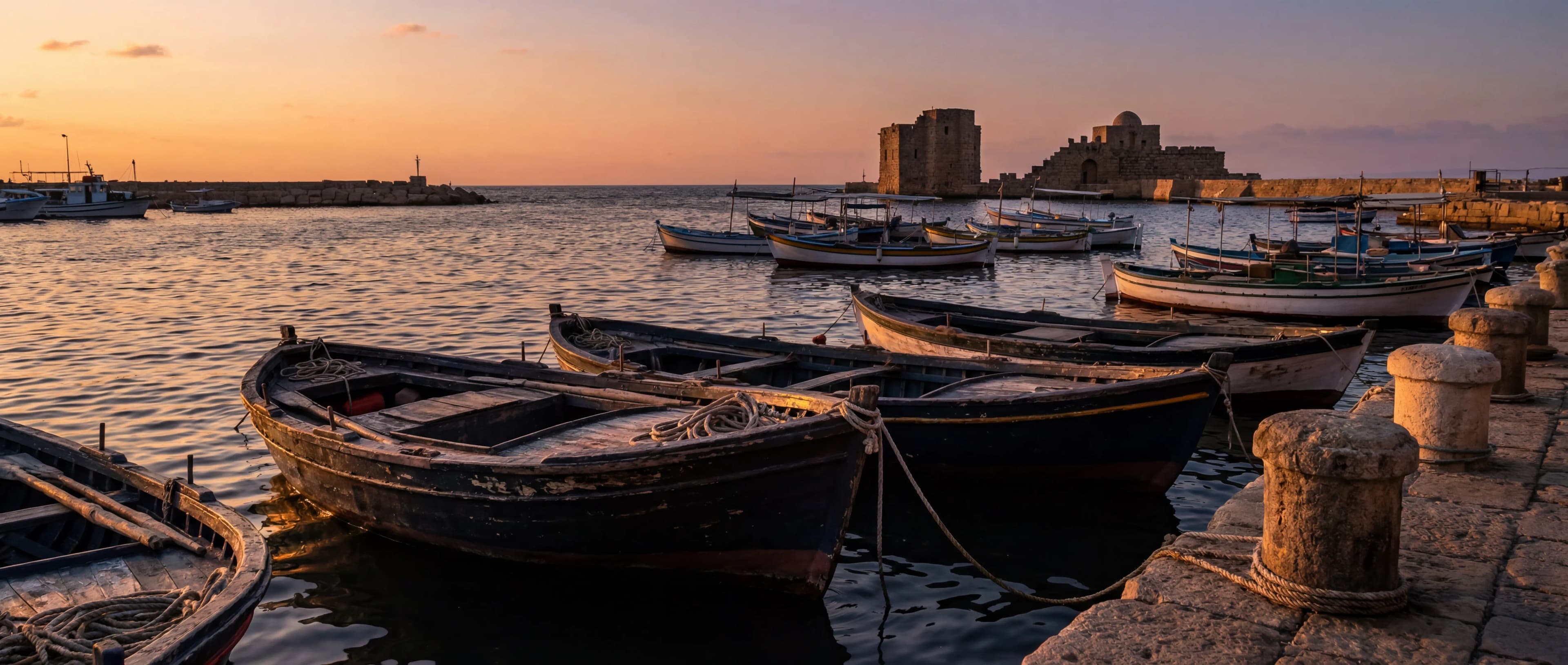 Port de Saïda au coucher du soleil